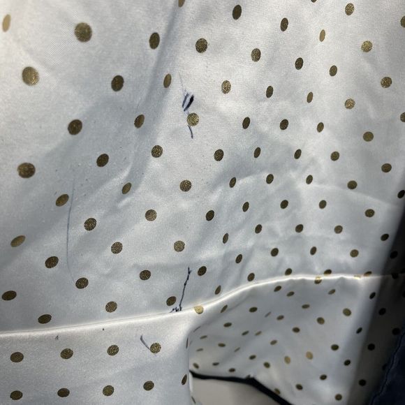 KATE SPADE Womens Blue Button-Front Ruffle-Trim Coat Medium M Lined Cotton-Blend - Picture 12 of 12